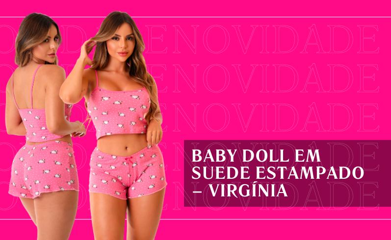  Baby Doll em Suede Estampado – Virgínia