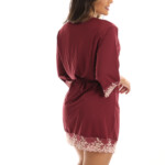 Robe de microfibra com renda bicolor