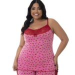 Baby Doll em Suede Estampado Plus Size