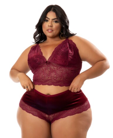 Baby Doll Plus Size de veludo