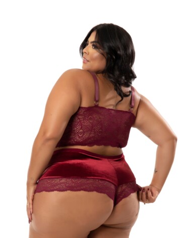 Baby Doll Plus Size de veludo