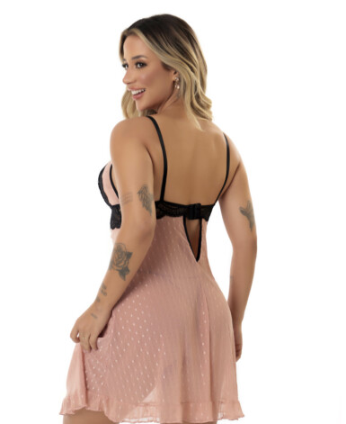 Camisola de Renda com Tule