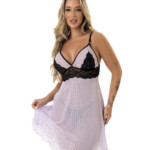 Camisola de Renda com Tule