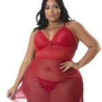 Camisola sexy plus size com calcinha