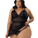 Camisola sexy plus size com calcinha