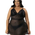 Camisola sexy plus size com calcinha