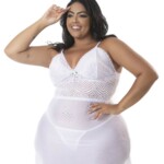 Camisola sexy plus size com calcinha