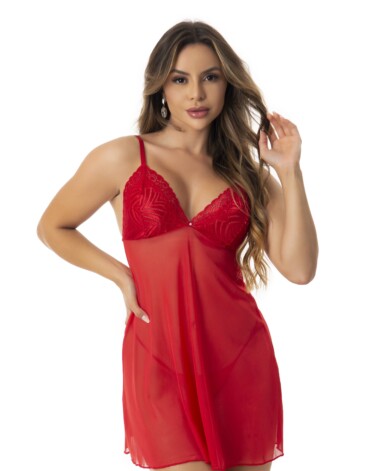 Camisola em Tule com Calcinha