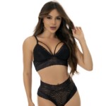 Conjunto de lingerie com calcinha lacradora
