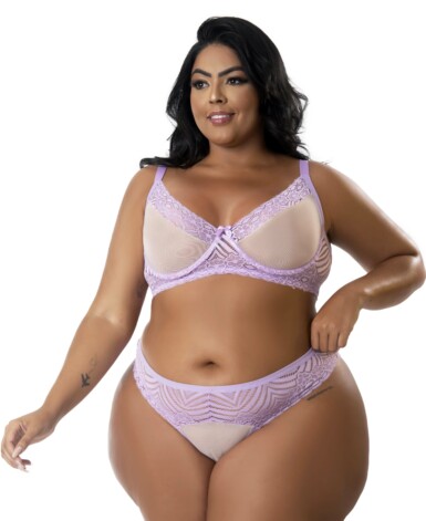 Conjunto Plus Size Feminino com Tule