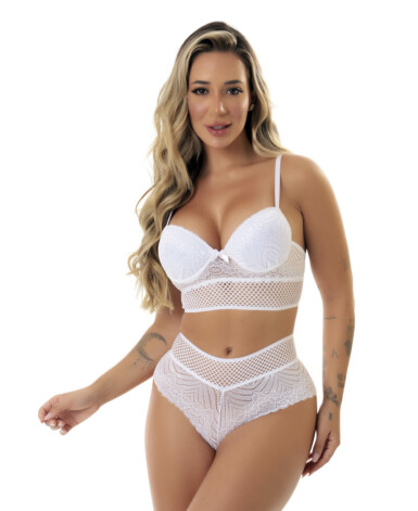 Conjunto Sensual de Bojo com Elástico Bordado
