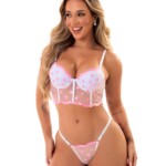 Conjunto Sexy com Tule Desenhado