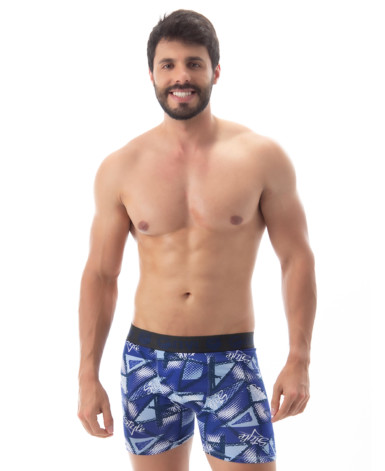 Cueca boxer em microfibra estampada