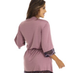 Robe de microfibra com renda bicolor