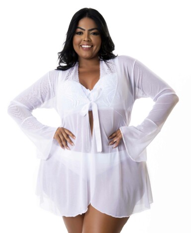 Robe Plus Size Sensual de Tule