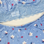 Short Doll Estampado Top com Renda