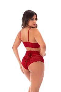 Conjunto de lingerie com calcinha lacradora
