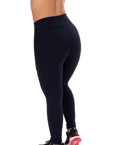 Calça legging com tule e estampa