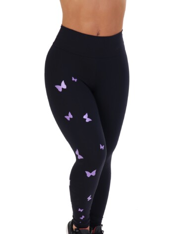 Calça legging fitness com borboleta