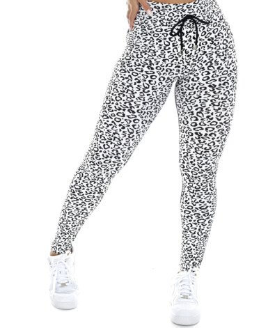 Calça legging animal print branco