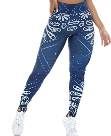 Calça legging azul sublimada