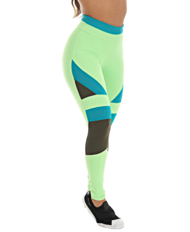 Calça legging verde com recortes