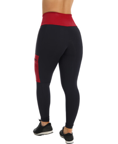 Calça Legging com Cós em Cirrê Vermelho