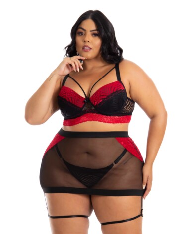 Conjunto Plus Size com Saia Fetiche