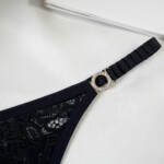 Tanga Fio Dental com Biju e Elástico Franzido