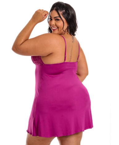 Camisola Básica Plus Size com Renda