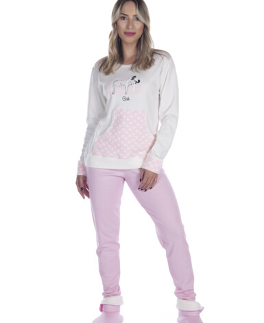 Pijama Bolso Canguru Feminino Canelado