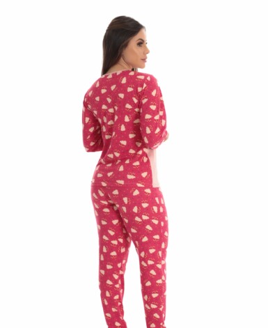 Pijama Longo Feminino em suede – Romance