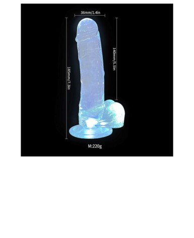 Dildo Realístico com Led Colorido - 18,5×3,6CM