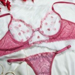 Conjunto Sexy sem Bojo com Tule Desenhado - Larissa