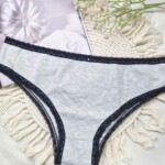 Tanga de Algodão Mesclado com Rendinha - Dalila