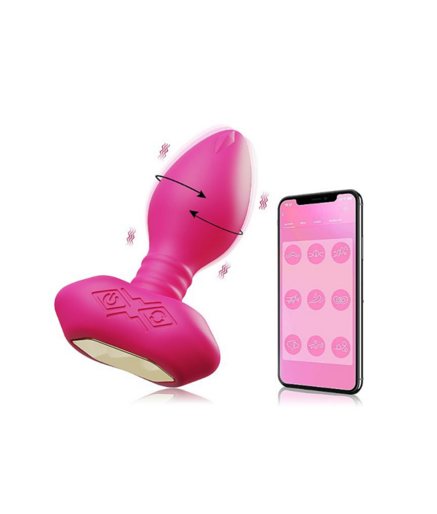 Plug Anal com Vibro e Rotação - À Longa Distância por APP