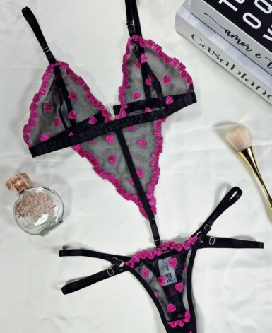 Body Sensual em tule coração