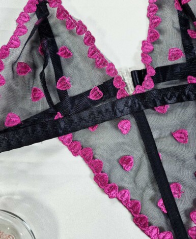 Body Sensual em tule coração