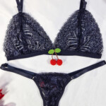 Conjunto Fio Dental de Tule e Renda - Cereja