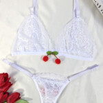 Conjunto Fio Dental de Tule e Renda - Cereja