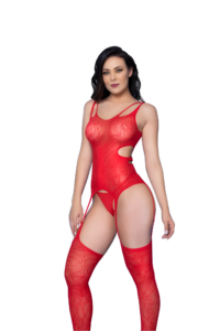 Espartilho Vermelho Bodystocking - Sarah