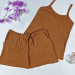 Short Doll Canelado com Bolso