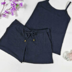 Short Doll Canelado com Bolso