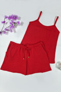 Short Doll Canelado com Bolso