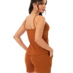 Short Doll Canelado com Bolso