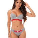 Conjunto de Bojo Mescla com Detalhe em Renda