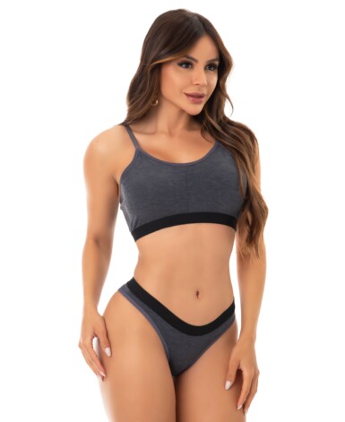 Conjunto Esportivo de Mescla com Bojo Removível