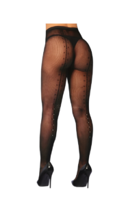 Meia Calça Arrastão com Detalhes em Strass