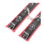 Algema com Corrente e Fivelas Vermelho com Preto