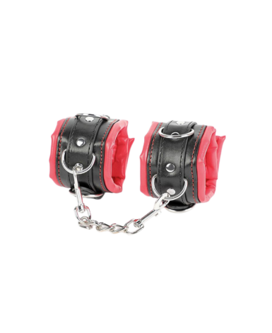 Algema com Corrente e Fivelas Vermelho com Preto